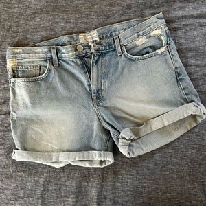 Current Elliott cuffed frayed denim shorts